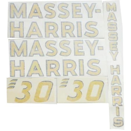 Aftermarket New Complete Decal Set Fits Massey Harris 30 Tractor MH Decals MAE30-1333